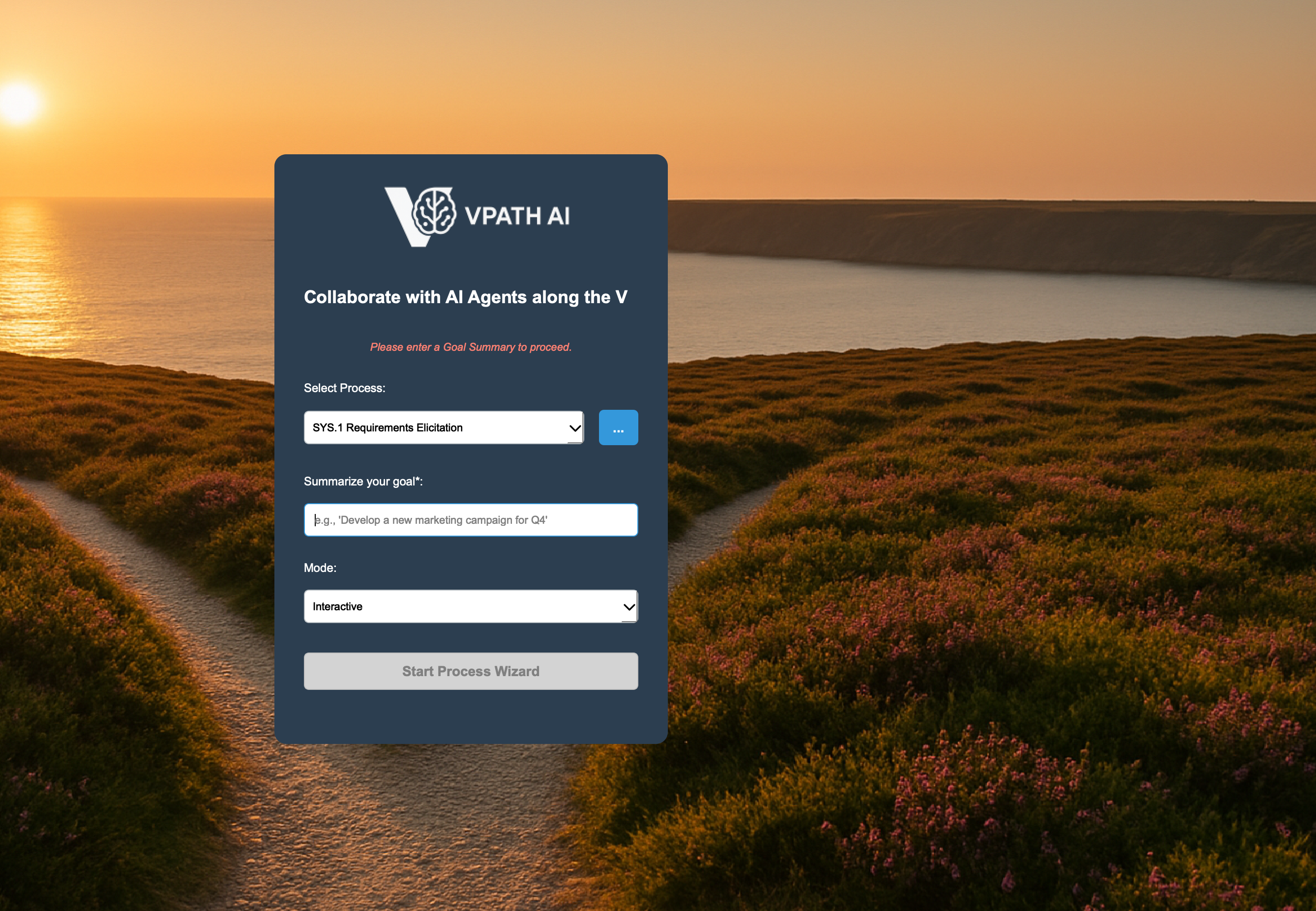 VPATH AI Plattform Benutzeroberfläche mit KI-Agenten Dashboard